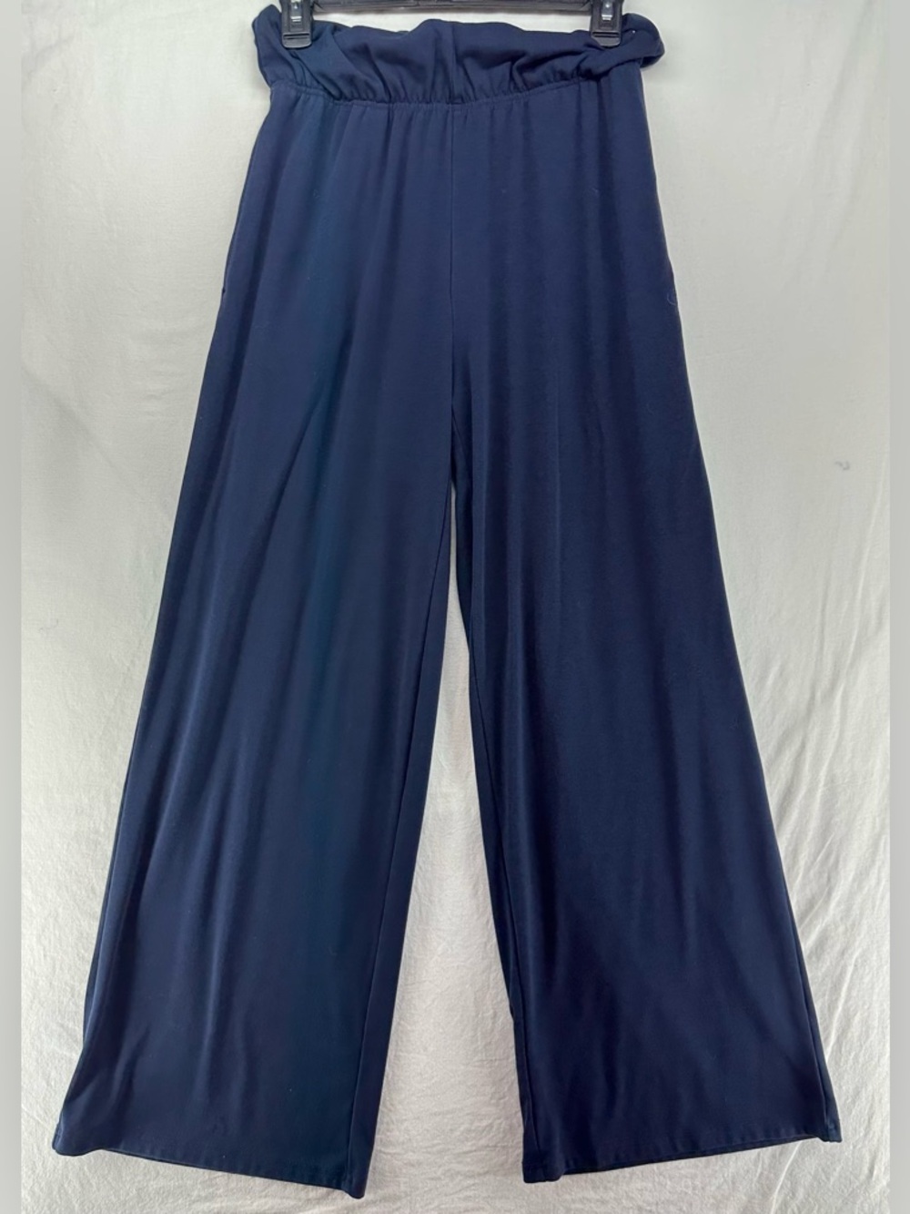 Cozy Earth Navy Blue Wide Leg Lounge Pants Bamboo‎ Blend Elastic Waist Pockets S